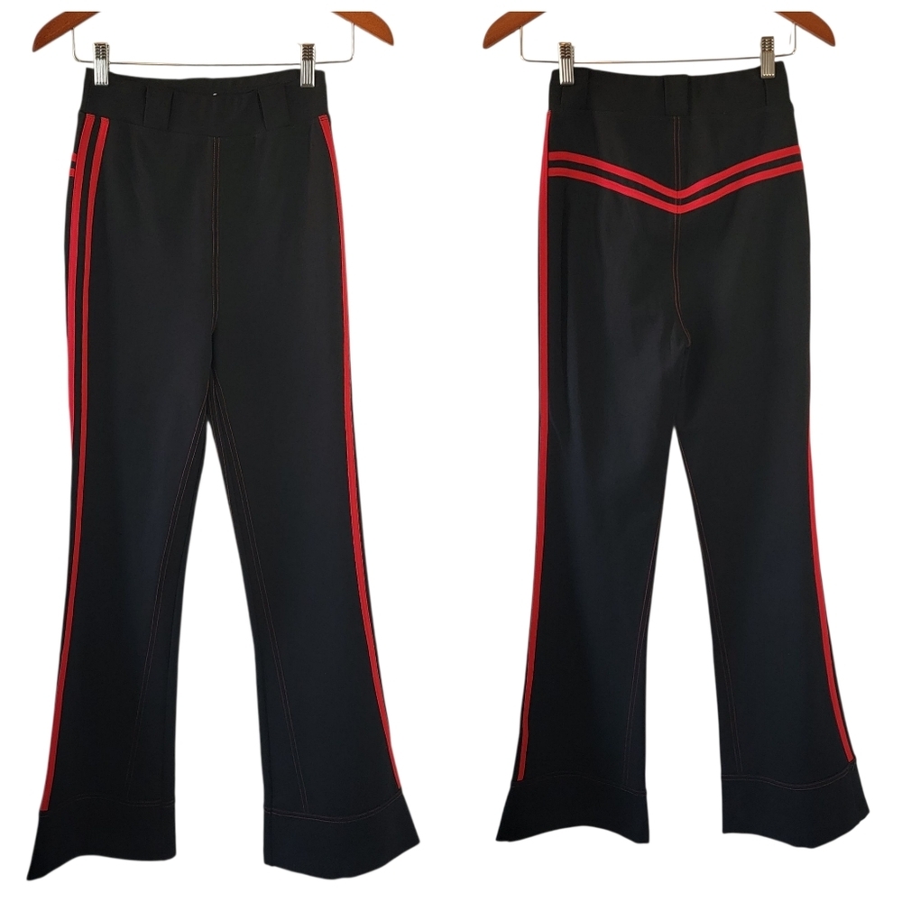 I. AM. GIA Astrid Track Pant XS Black Red Stripe Wide Leg Athleisure Y2K Retro